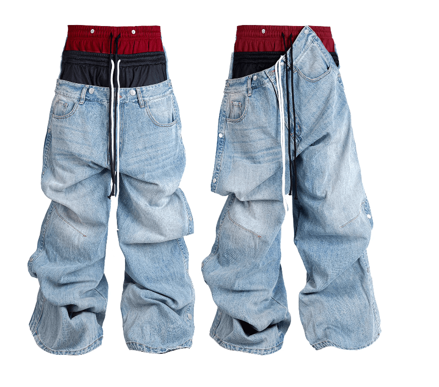 Double waist baggy jeans